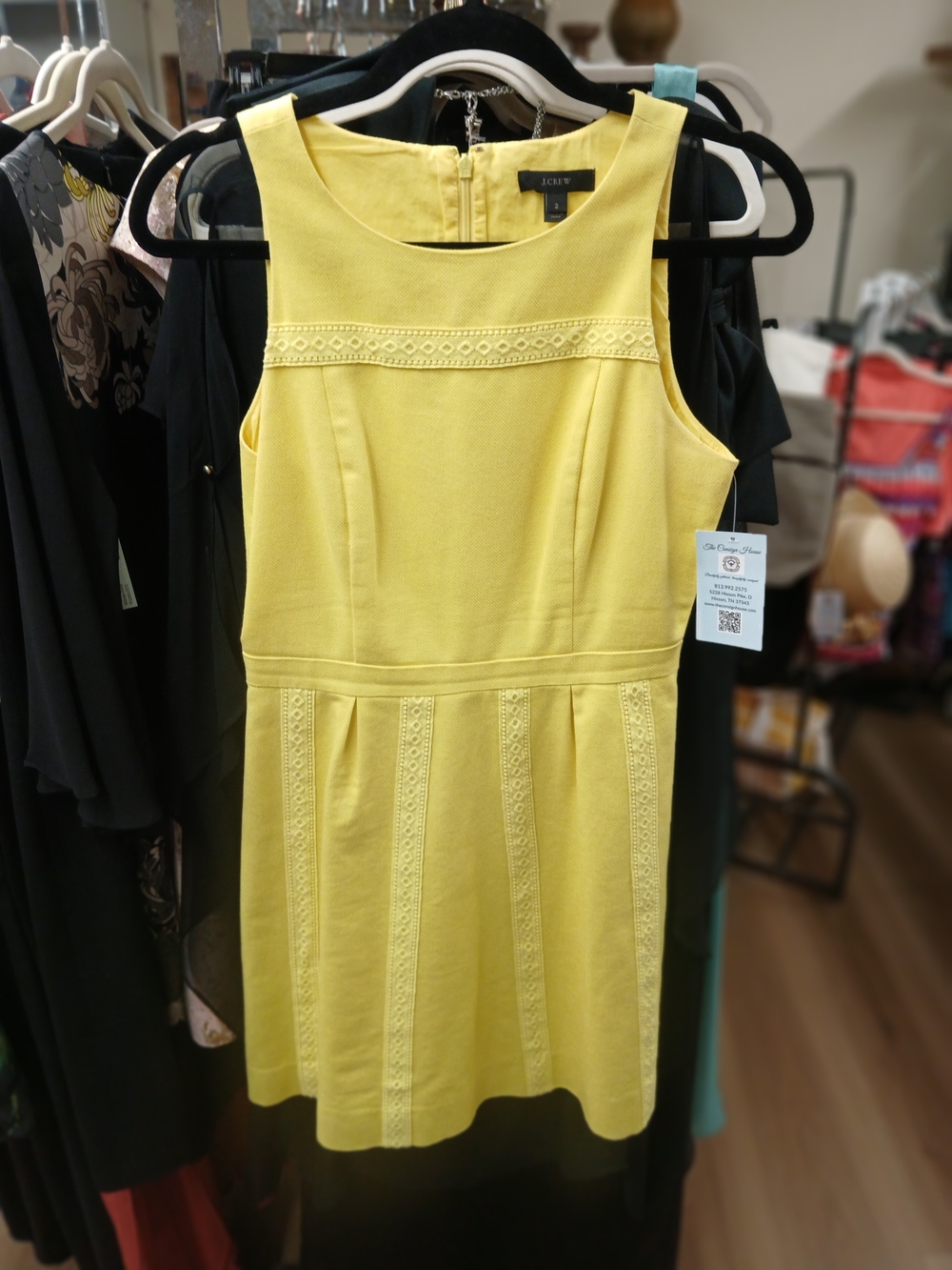 J. Crew Bright Yellow Lace-Trim Sleeveless Mini Dress
